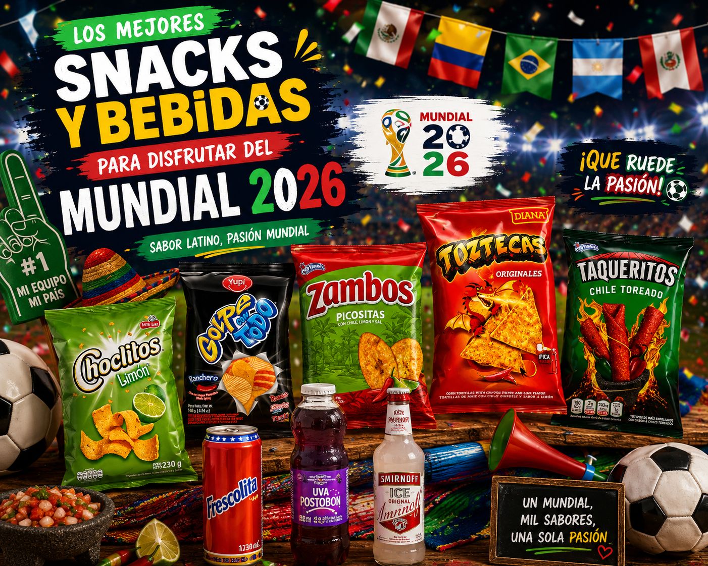 Los mejores snacks y bebidas para disfrutar el Mundial 2026 en casa